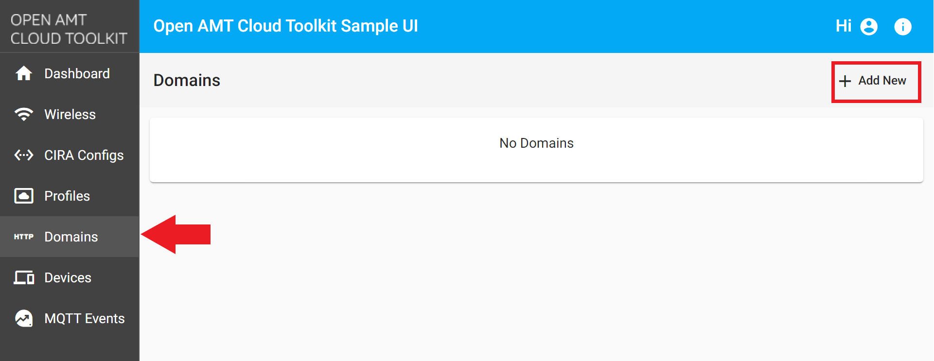 Figure 4: Create a new Domain profile